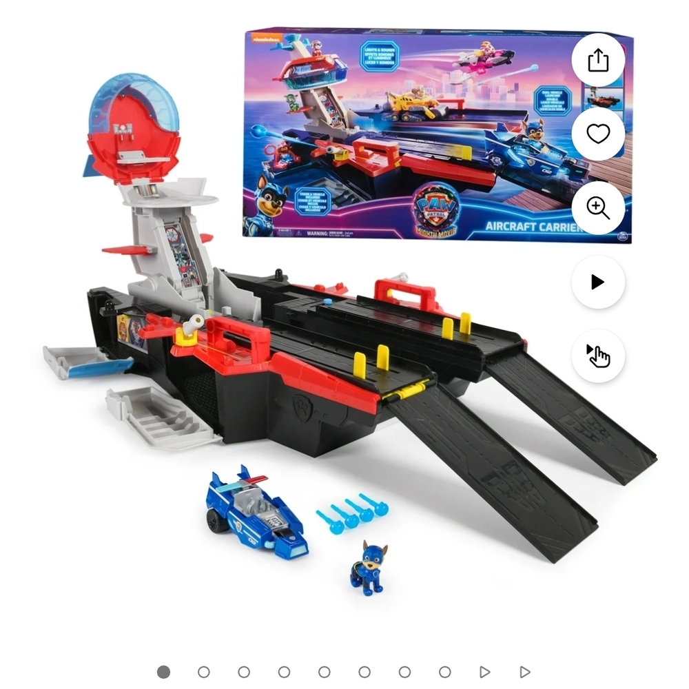 Paw Patrol Aircraft Carrier Playset - Black, Blue, Red